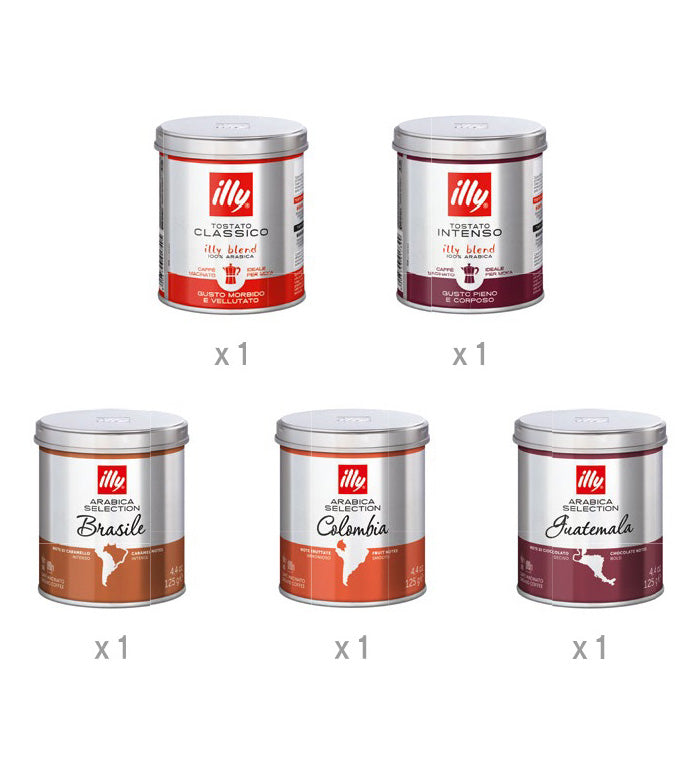 illy Tasting Kit – Taste Experience Cadeauset 5 x 125 gram koffie