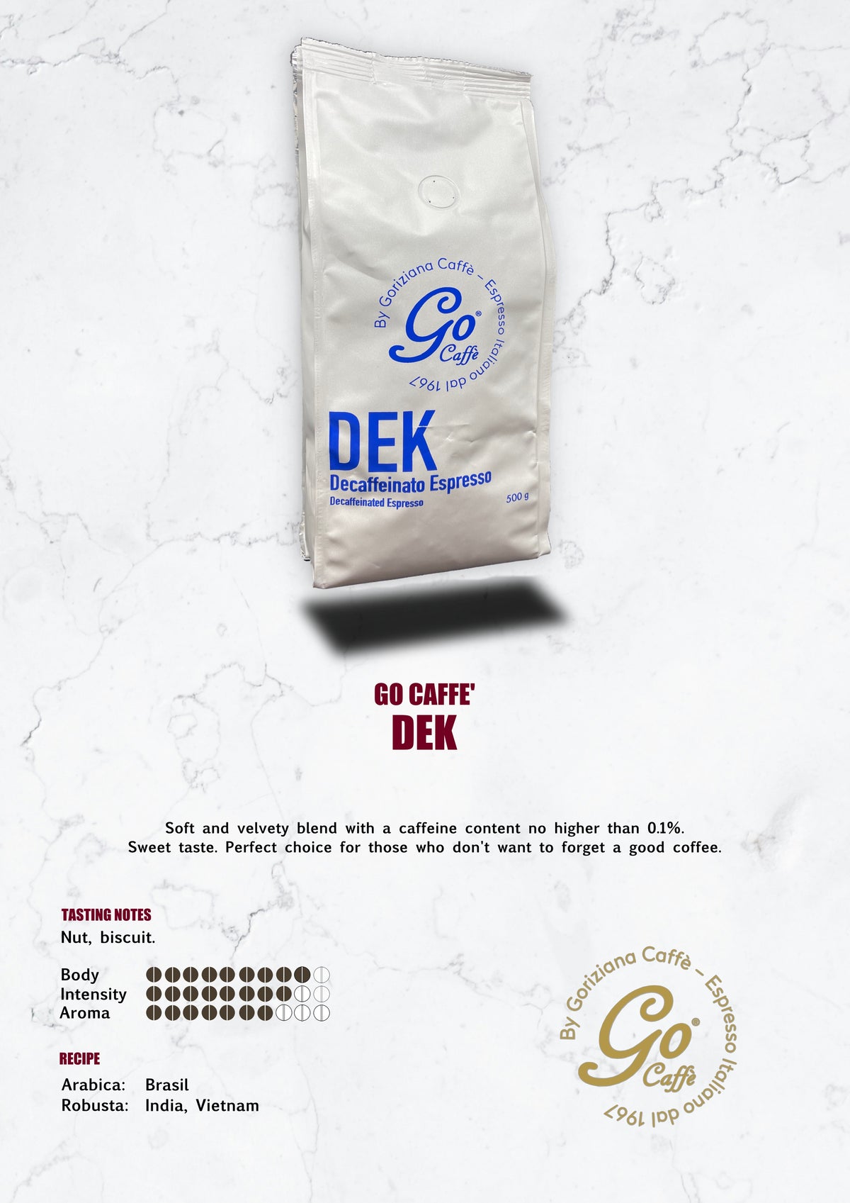 Go Caffè bonen DEK - 20 x 500 gram