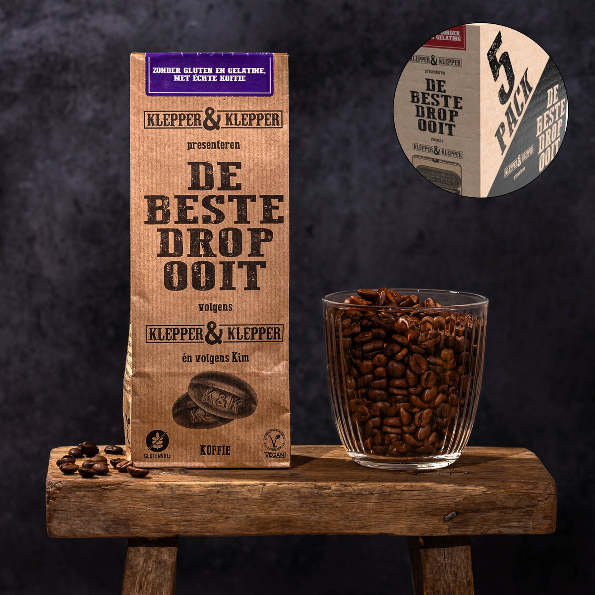 Koffiedropjes van Klepper & Klepper 5 x 200 gram